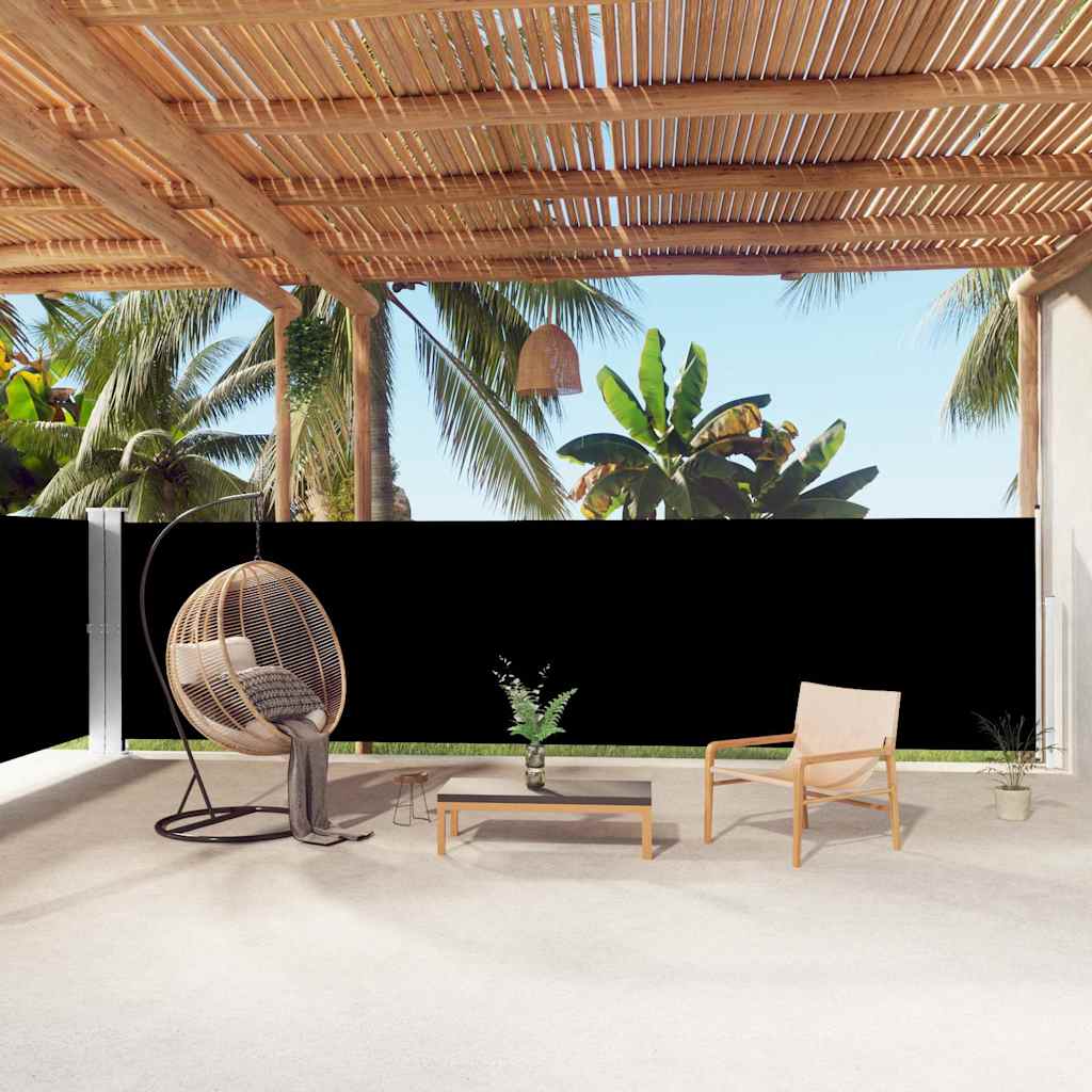 vidaXL Retractable Side Awning Black 160x1000 cm 1