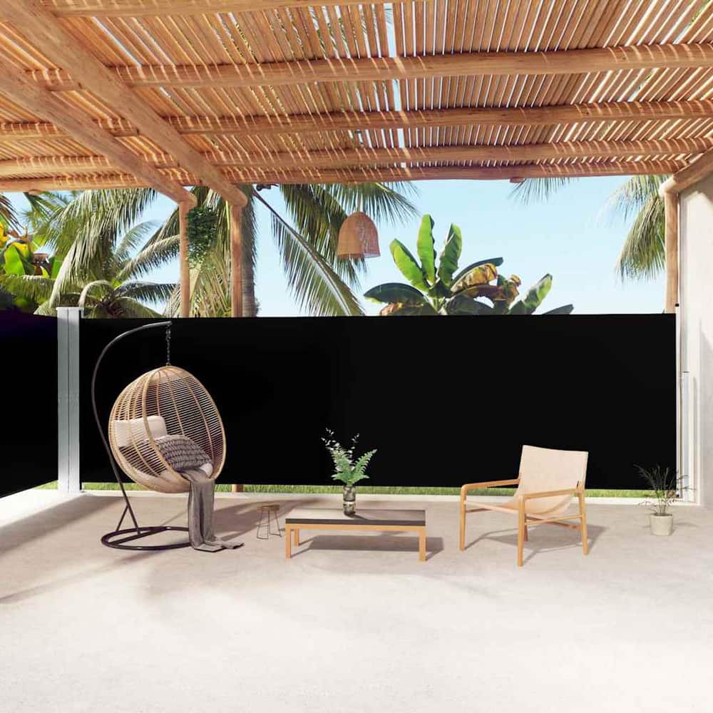 Retractable Side Awning Black 100 x 600 cm – 220 x 600 cm 180 x 1000 cm