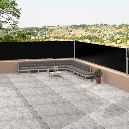 Retractable Side Awning Black 100 x 600 cm – 220 x 600 cm 117 x 1200 cm