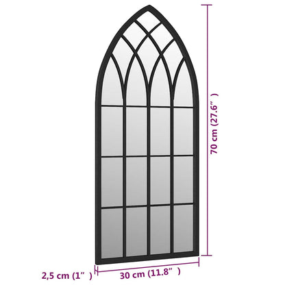 vidaXL Mirror | Black | Iron, Glass | 70x30 cm | Decorative Inlays | Mirror 6