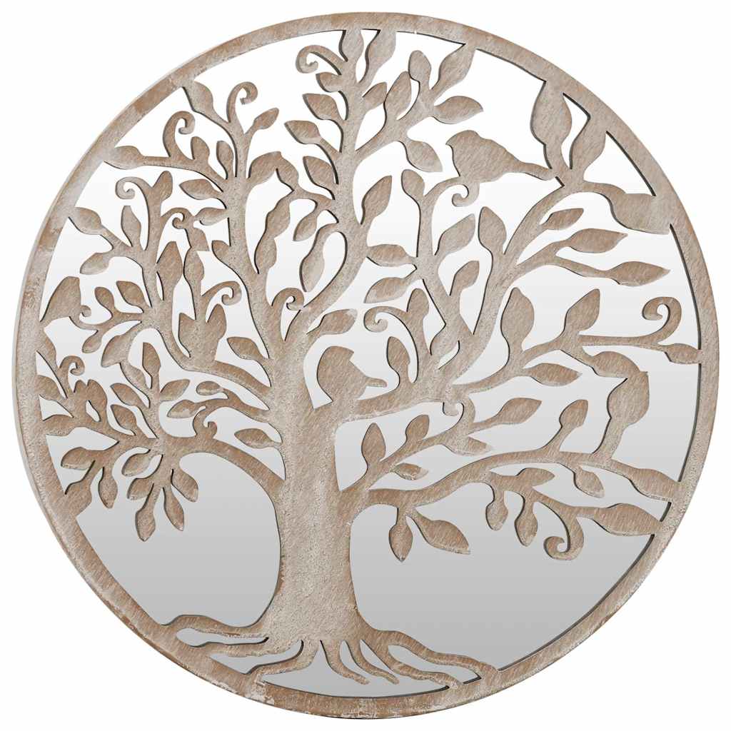 vidaXL Mirror | Sand | Iron and Glass | 40 cm diameter | Decorative Inlays 2