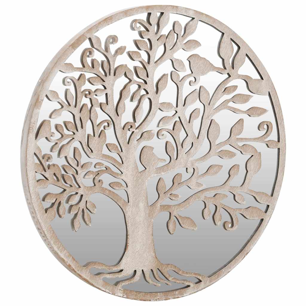 vidaXL Mirror | Sand | Iron and Glass | 40 cm diameter | Decorative Inlays 3
