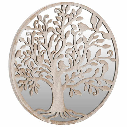 vidaXL Mirror | Sand | Iron and Glass | 40 cm diameter | Decorative Inlays 3