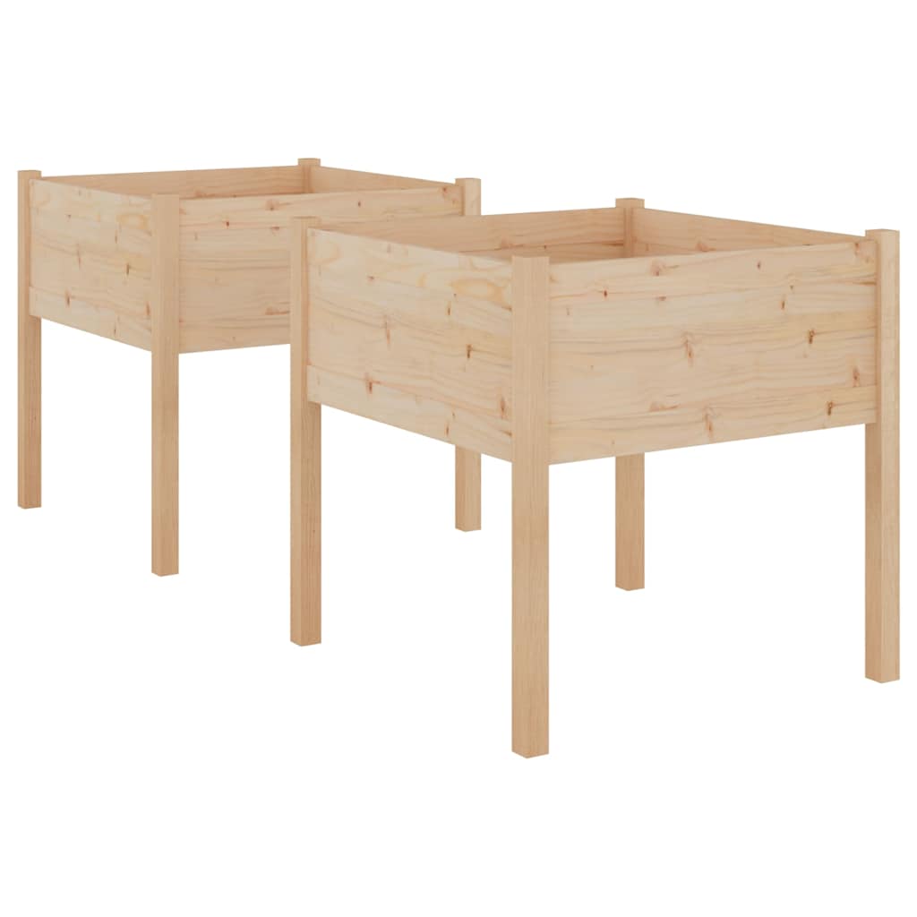 vidaXL Garden Planter | Set of 2 | Natural wood | Solid pinewood | Medium 2