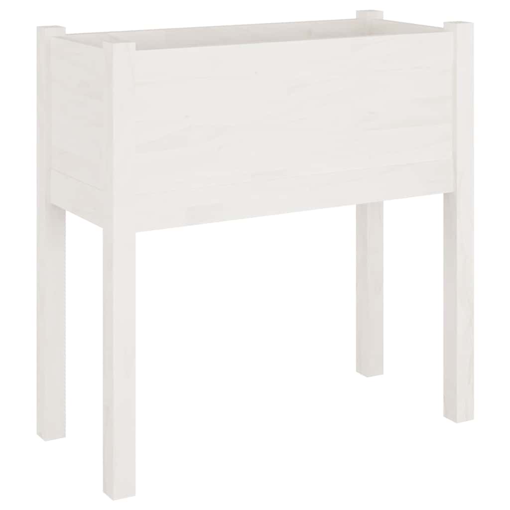 vidaXL Garden Planter | Set of 2 | White | Solid Pinewood | Standard | Durable 3