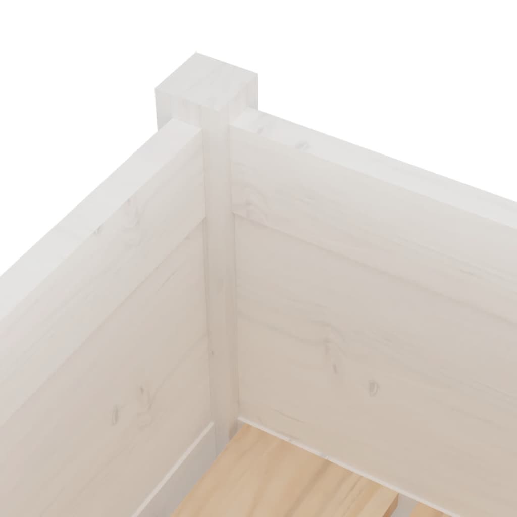 vidaXL Garden Planter | Set of 2 | White | Solid Pinewood | Standard | Durable 6