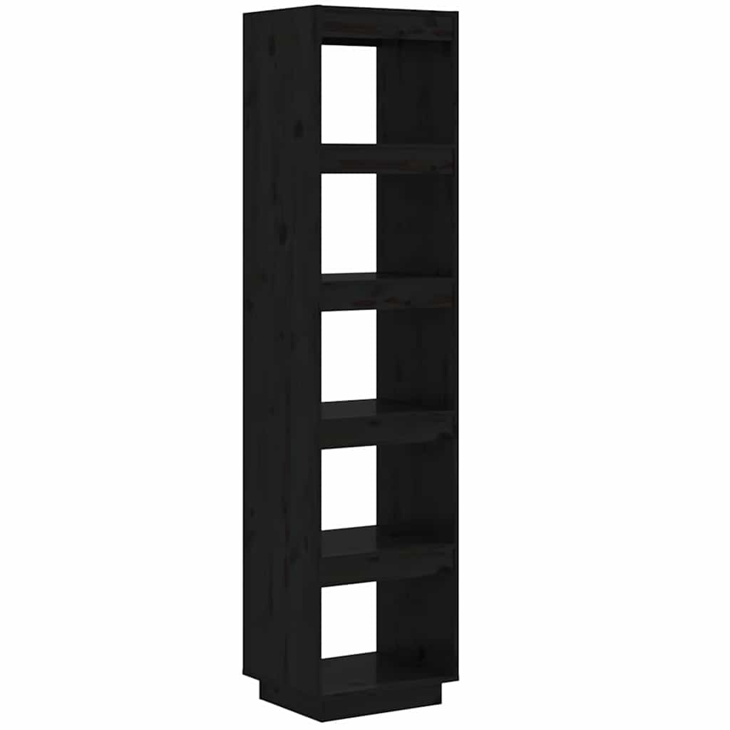 vidaXL Book Cabinet | Black | Solid pinewood | 40x35x167 cm | Book Cabinet 2
