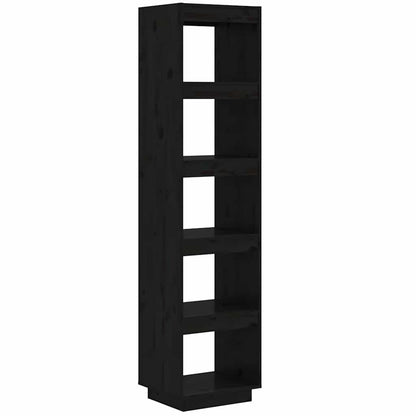 vidaXL Book Cabinet | Black | Solid pinewood | 40x35x167 cm | Book Cabinet 2
