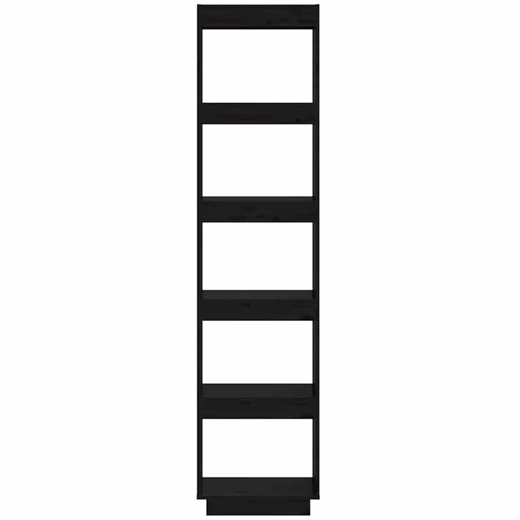 vidaXL Book Cabinet | Black | Solid pinewood | 40x35x167 cm | Book Cabinet 5