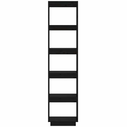 vidaXL Book Cabinet | Black | Solid pinewood | 40x35x167 cm | Book Cabinet 5