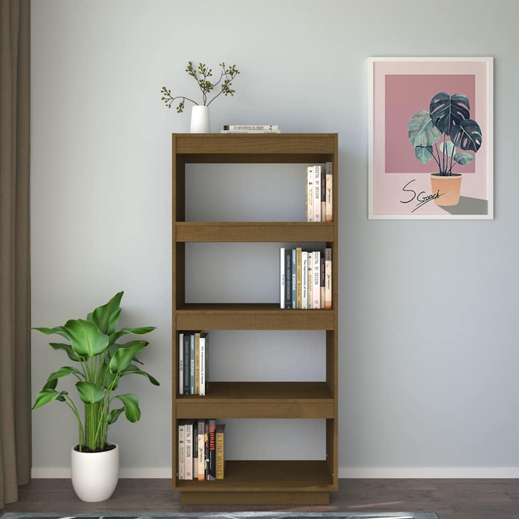 vidaXL Book Cabinet | Honey brown | Solid pinewood | Medium | Book Cabinet 3