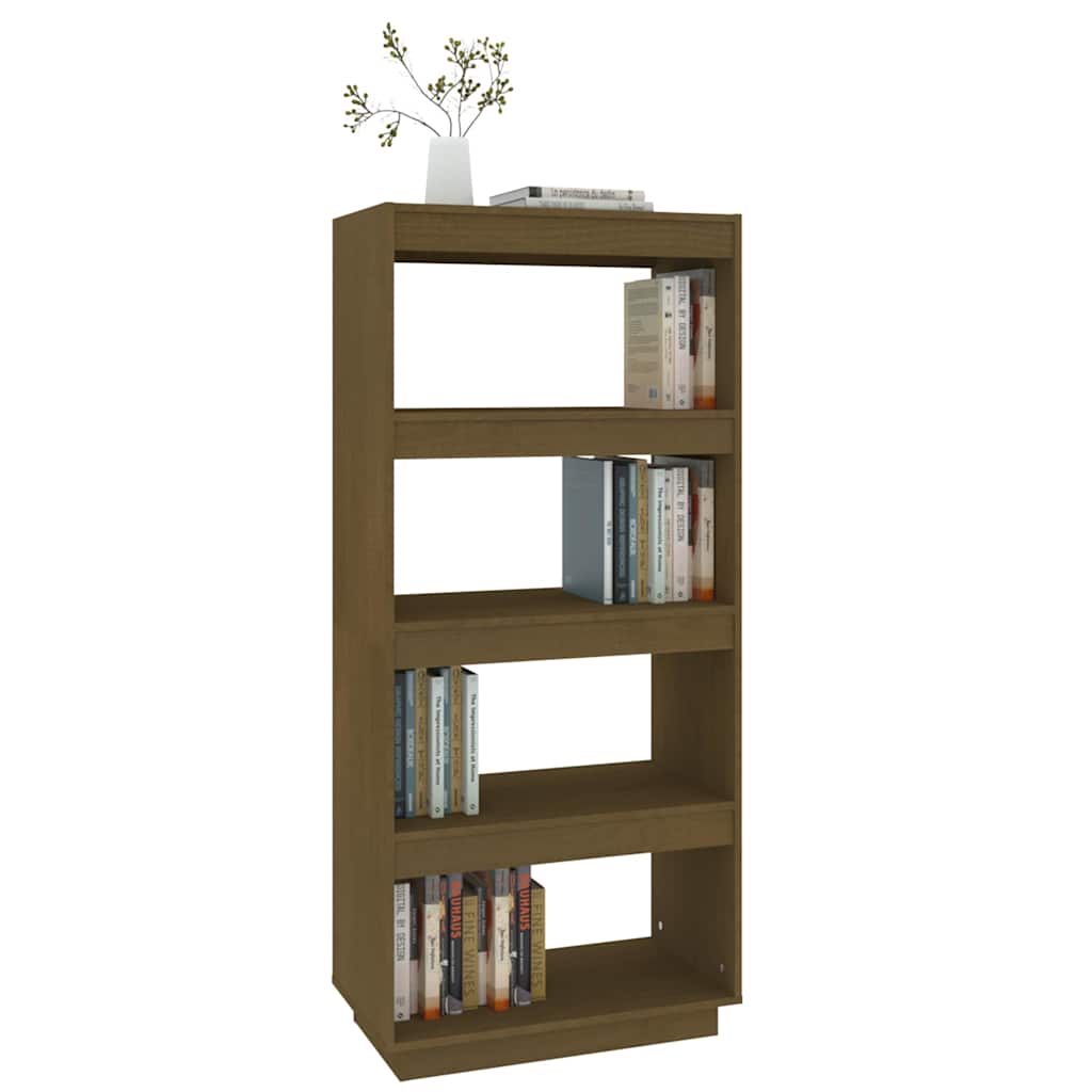 vidaXL Book Cabinet | Honey brown | Solid pinewood | Medium | Book Cabinet 4
