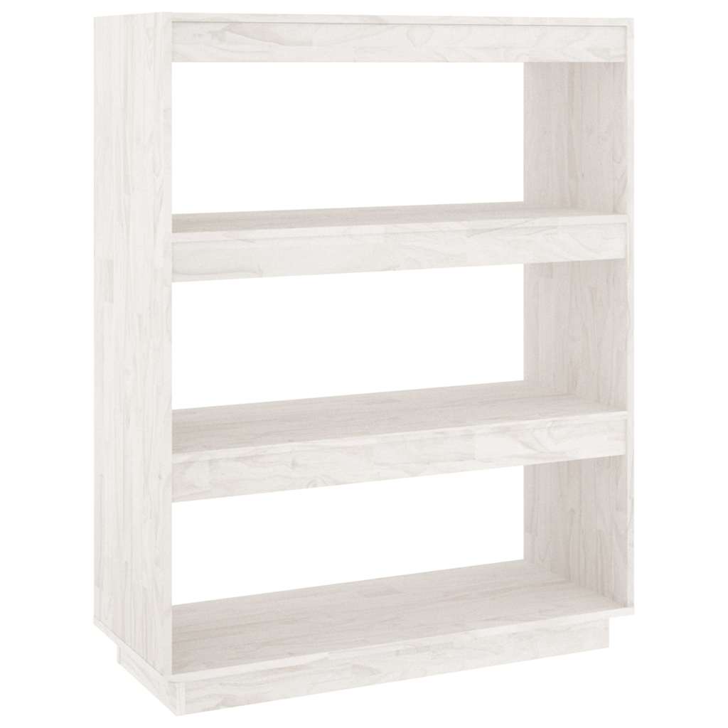 vidaXL Book Cabinet | White | Solid pinewood | 80 x 35 x 103 cm | Book Cabinet 2