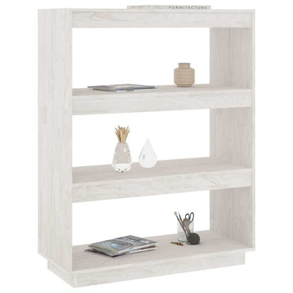 vidaXL Book Cabinet | White | Solid pinewood | 80 x 35 x 103 cm | Book Cabinet 4