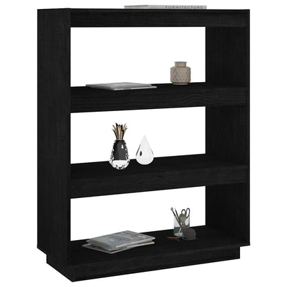 vidaXL Book Cabinet | Black | Solid Pinewood | Medium | Book Cabinet 4