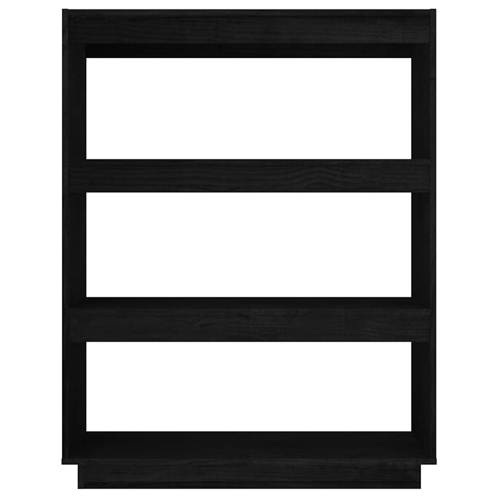 vidaXL Book Cabinet | Black | Solid Pinewood | Medium | Book Cabinet 5