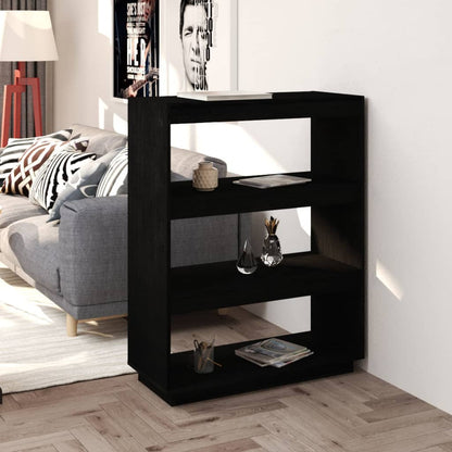 vidaXL Book Cabinet | Black | Solid Pinewood | Medium | Book Cabinet 1