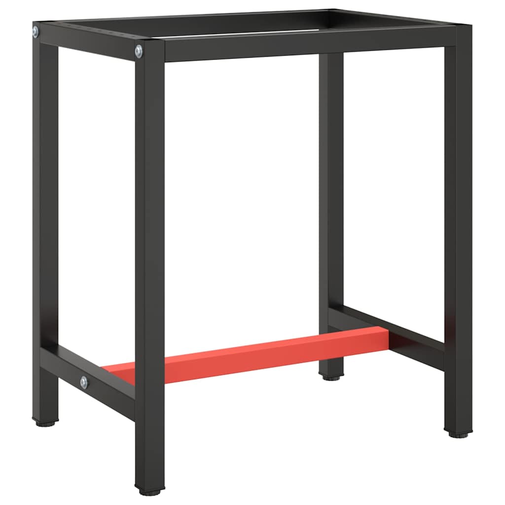 vidaXL Work Bench Frame | Matte black and matte red | Powder-coated metal 1