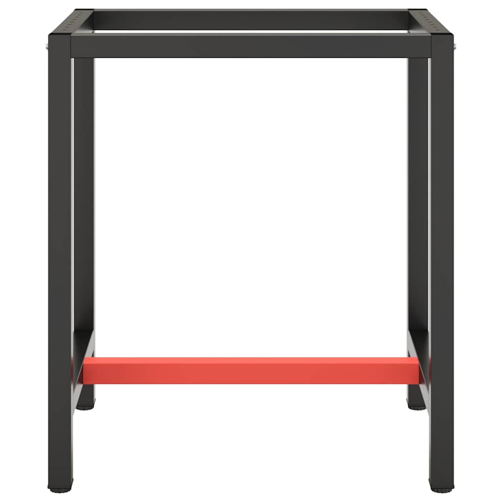 vidaXL Work Bench Frame | Matte black and matte red | Powder-coated metal 3