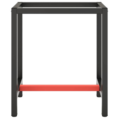vidaXL Work Bench Frame | Matte black and matte red | Powder-coated metal 3