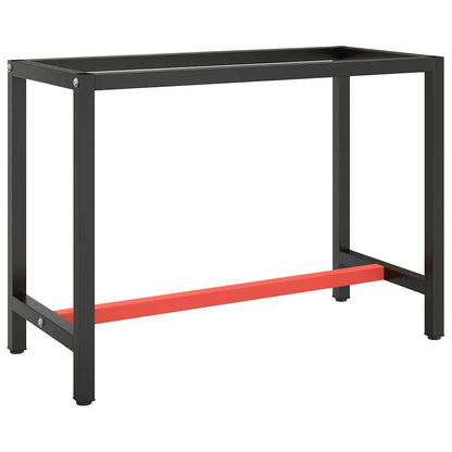 Work Bench Frame Metal Black and Red 110 cm 50 cm