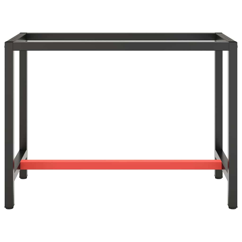 Work Bench Frame Metal Black and Red 110 cm 50 cm