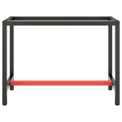 Work Bench Frame Metal Black and Red 110 cm 50 cm