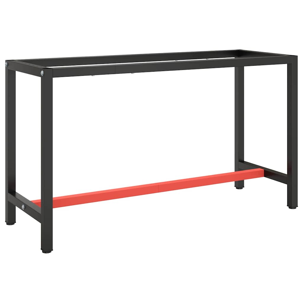 vidaXL Work Bench Frame Metal Black and Red