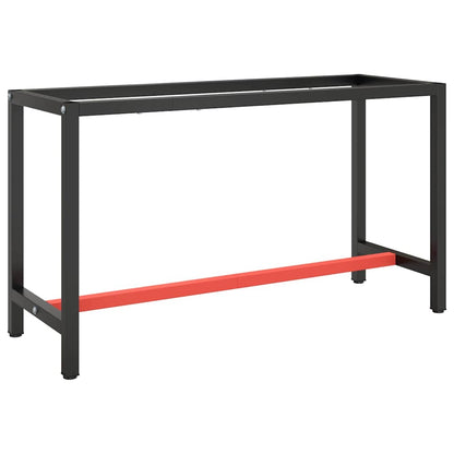 vidaXL Work Bench Frame Metal Black and Red