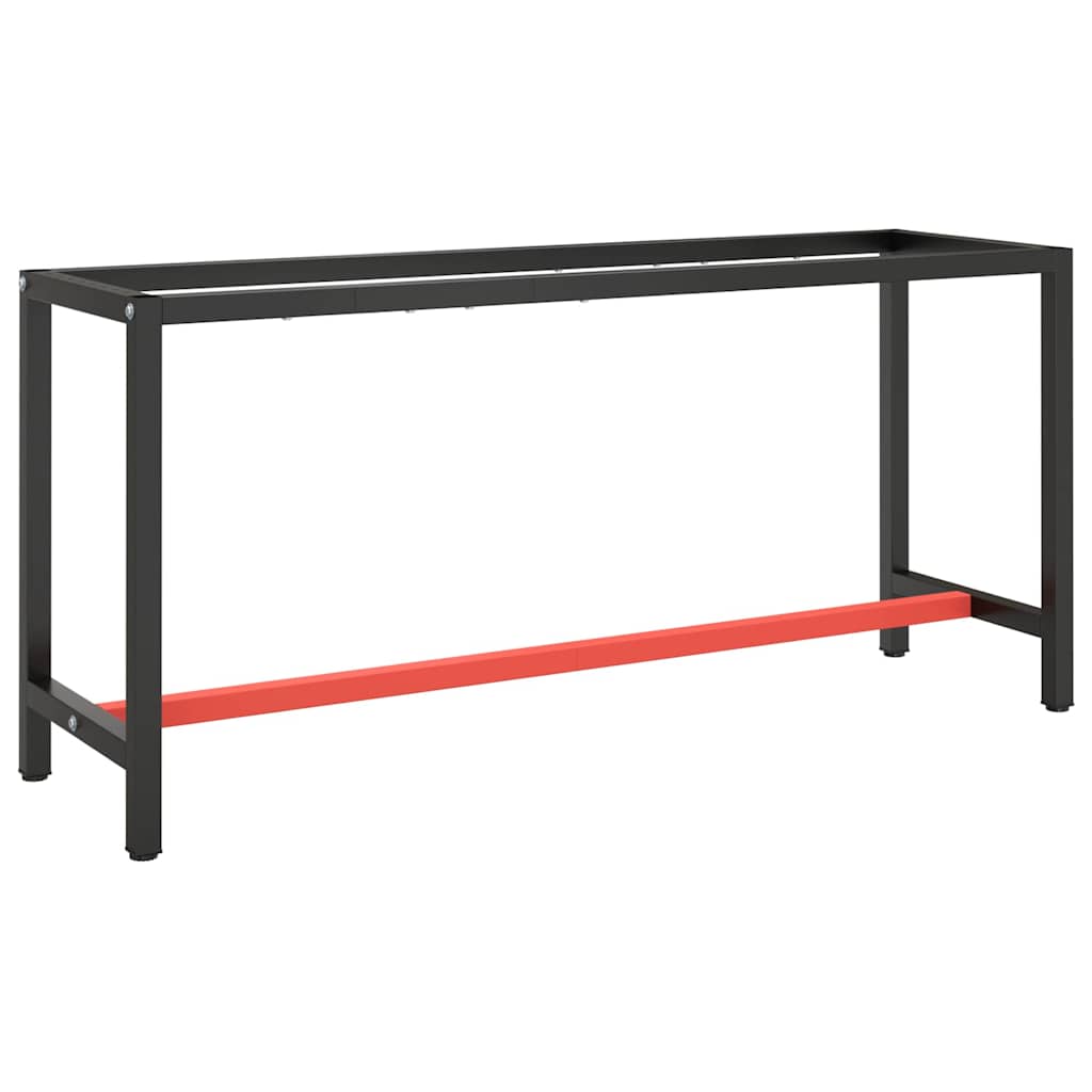 vidaXL Work Bench Frame Metal Black and Red