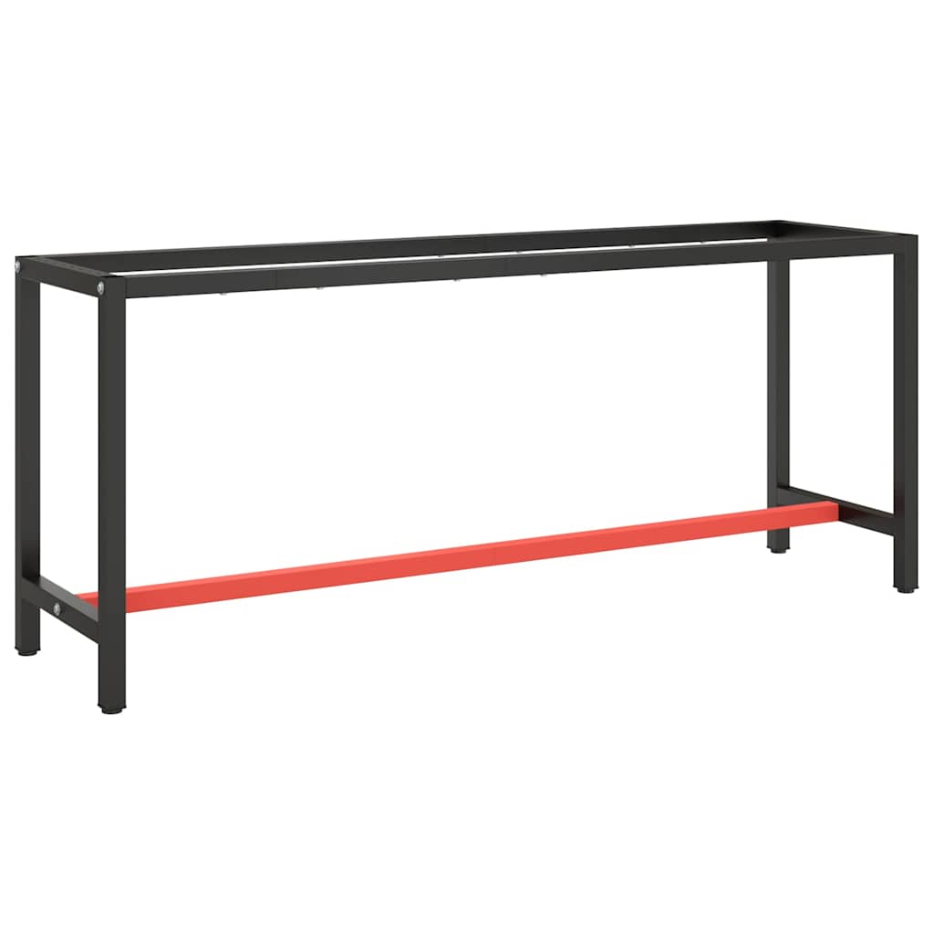 vidaXL Work Bench Frame Metal Black and Red