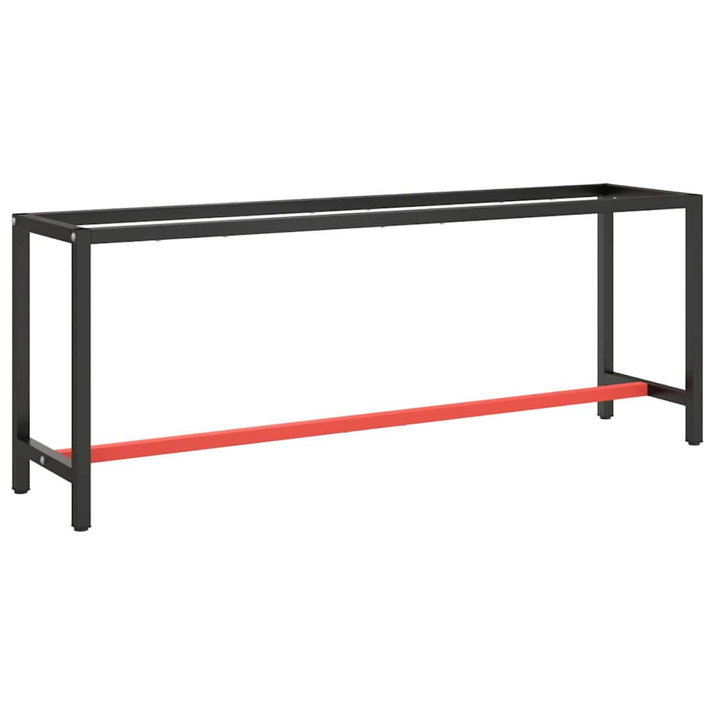 vidaXL Work Bench Frame Metal Black and Red