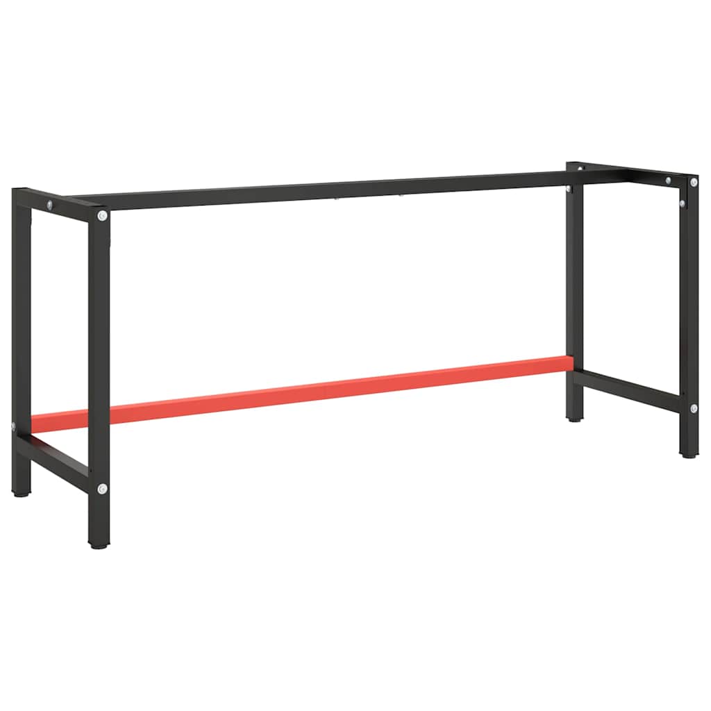 vidaXL Work Bench Frame Metal Black and Red