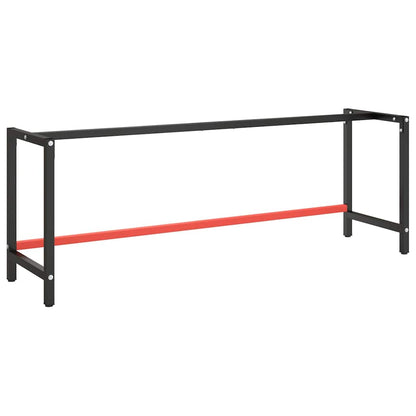 vidaXL Work Bench Frame Metal Black and Red