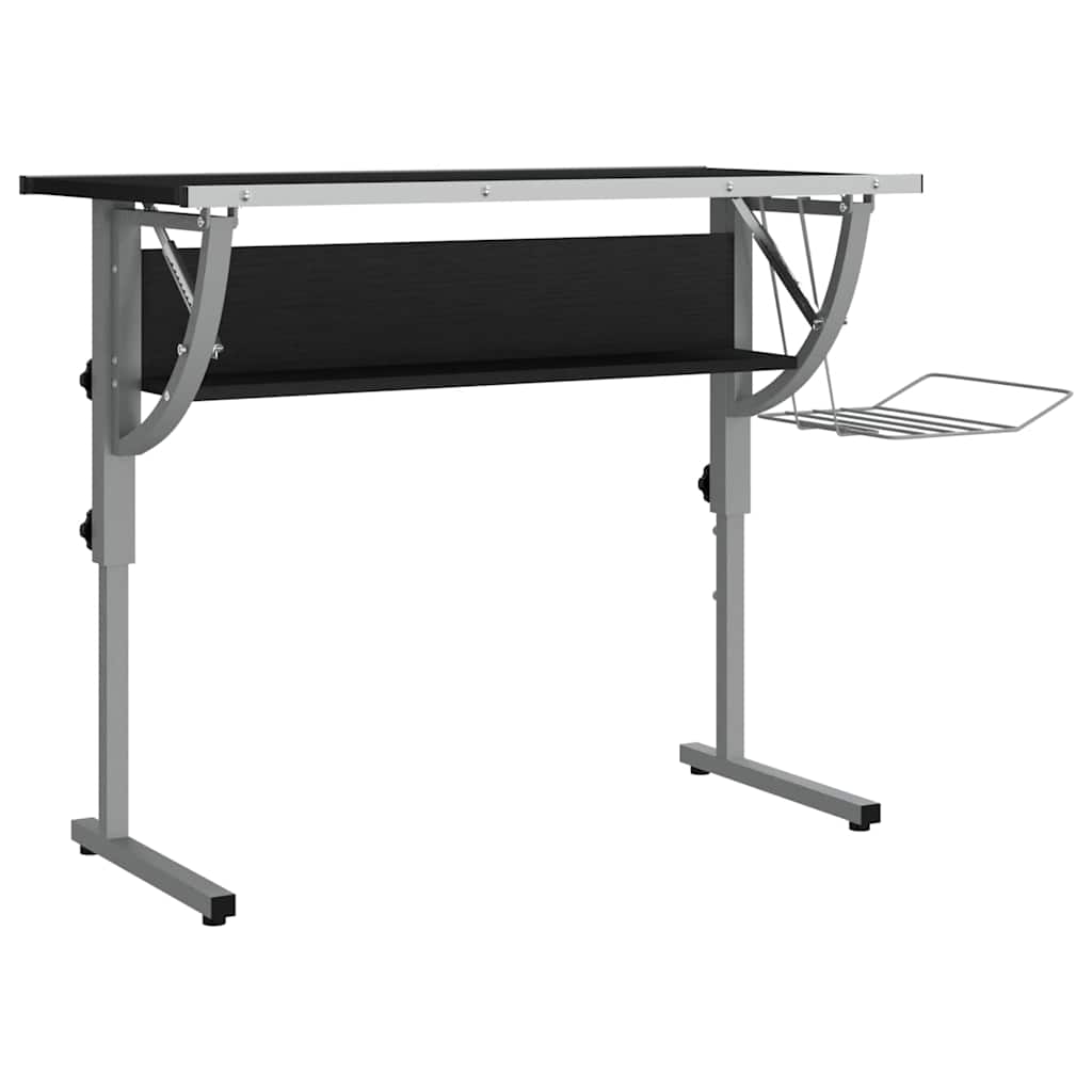 vidaXL Craft Desk | Black and Grey | Engineered Wood, Powder-Coated Steel 2