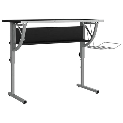 vidaXL Craft Desk | Black and Grey | Engineered Wood, Powder-Coated Steel 2
