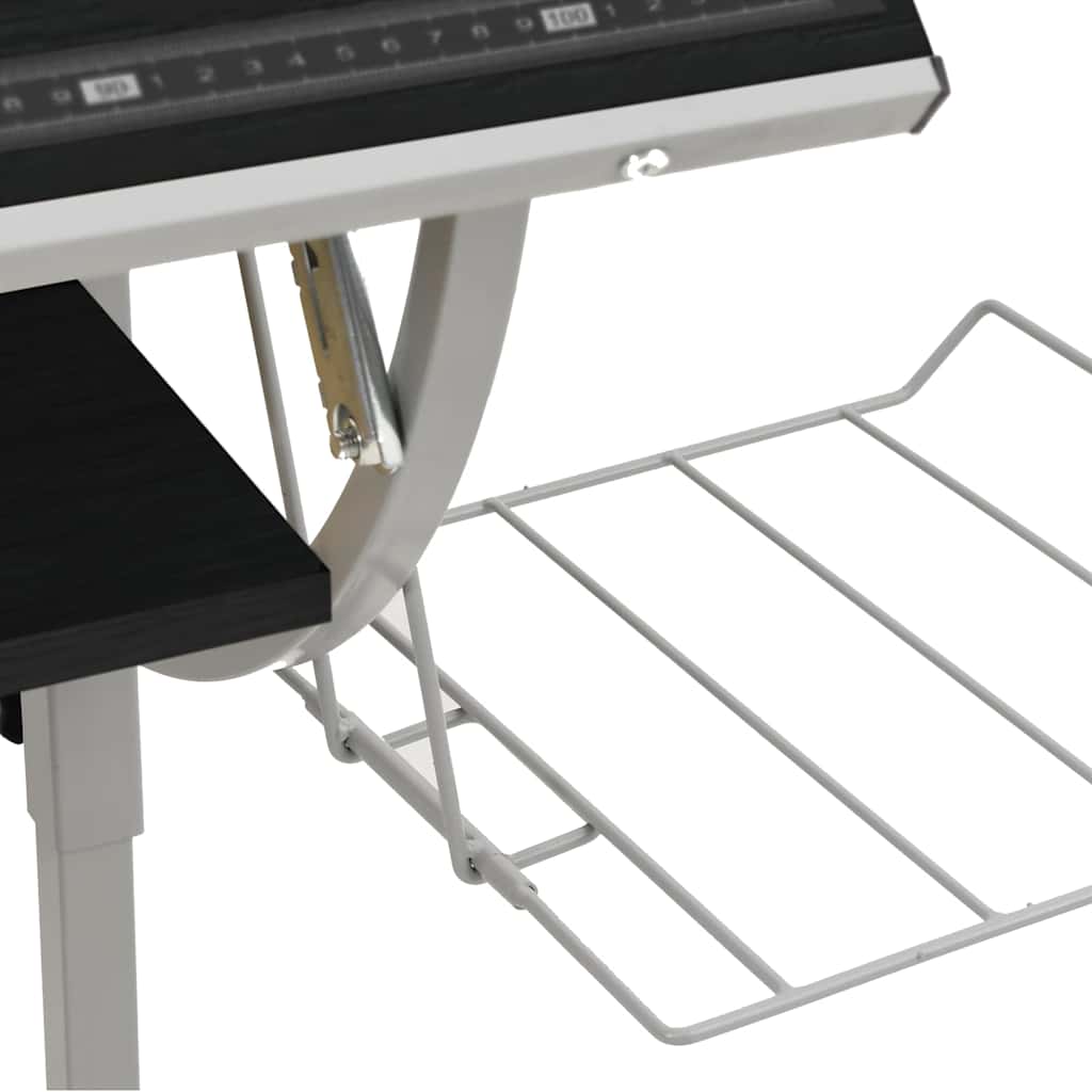 vidaXL Craft Desk | Black and Grey | Engineered Wood, Powder-Coated Steel 6