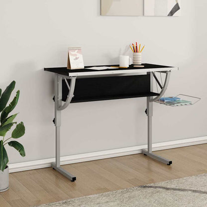 vidaXL Craft Desk | Black and Grey | Engineered Wood, Powder-Coated Steel 1