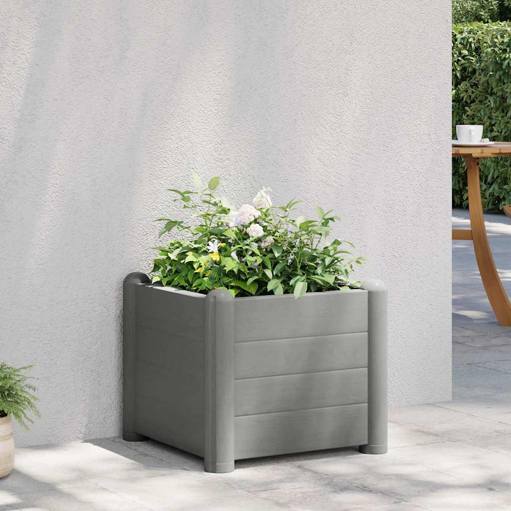 317579 vidaXL Garden Raised Bed PP Stone Grey 43x43x35 cm 1