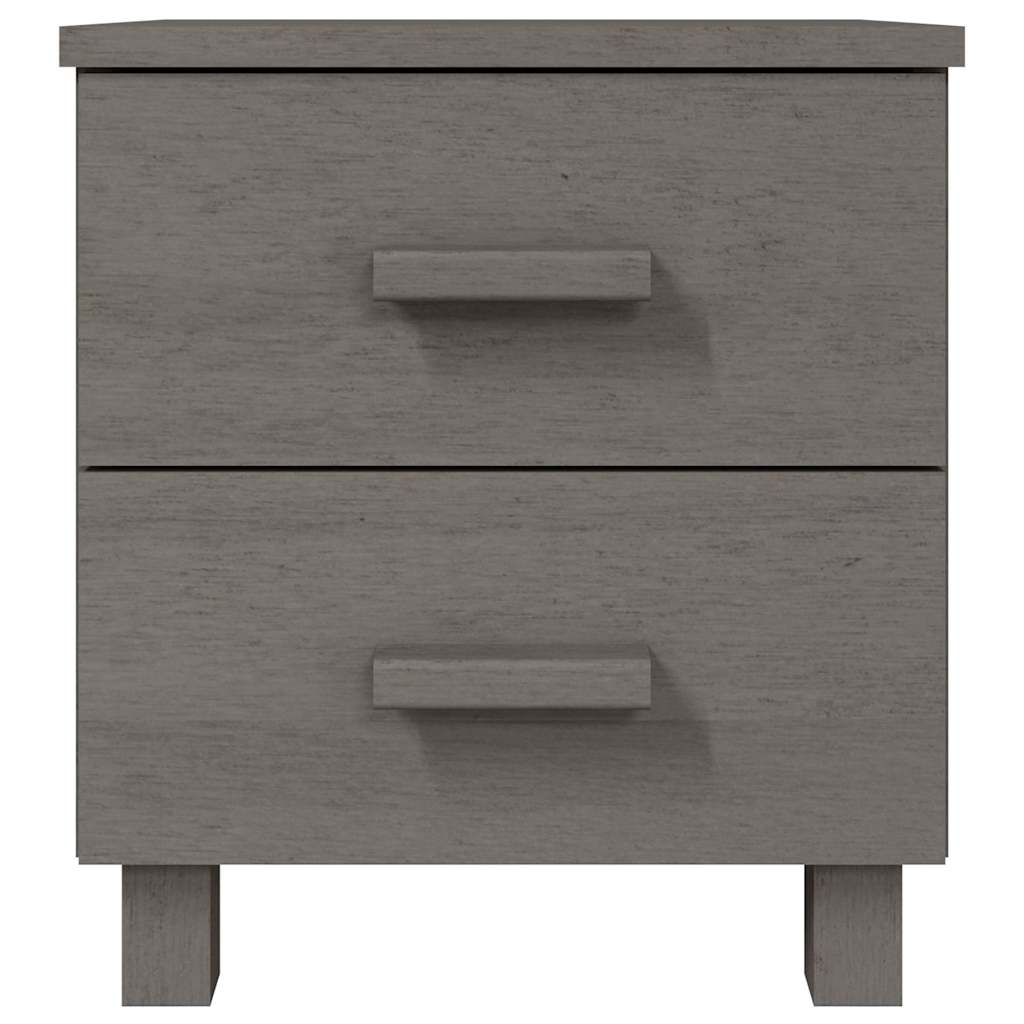 vidaXL Bedside Cabinet | Set of 2 | Light grey | Solid pinewood, MDF | Standard 4