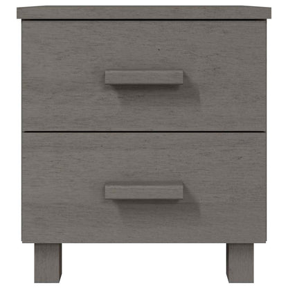 vidaXL Bedside Cabinet | Set of 2 | Light grey | Solid pinewood, MDF | Standard 4