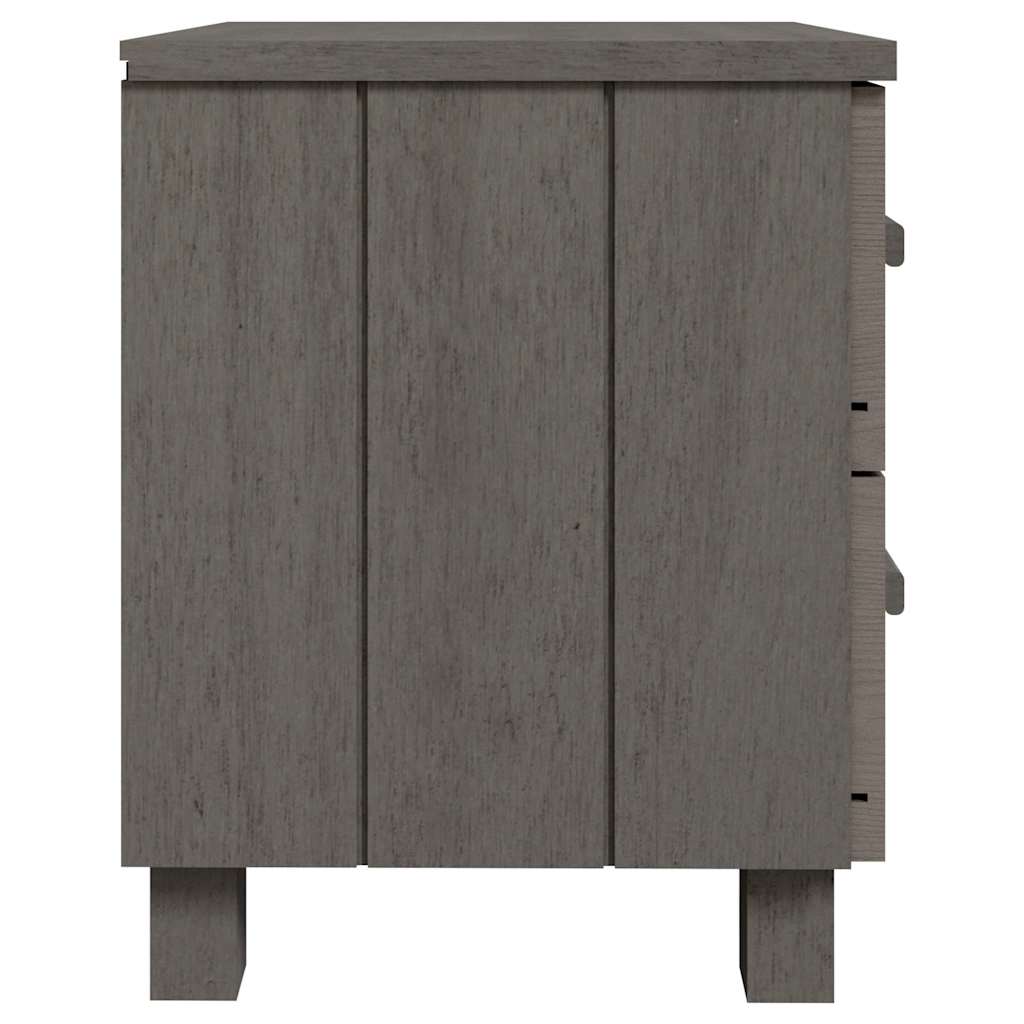 vidaXL Bedside Cabinet | Set of 2 | Light grey | Solid pinewood, MDF | Standard 5