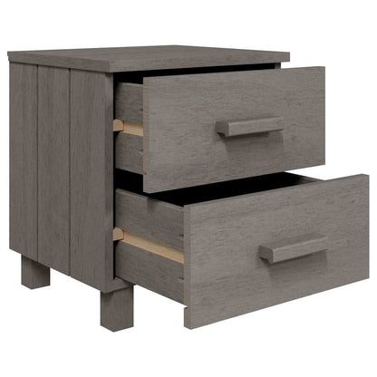 vidaXL Bedside Cabinet | Set of 2 | Light grey | Solid pinewood, MDF | Standard 6