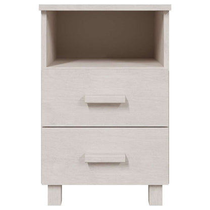 vidaXL Bedside Cabinet | Set of 2 | White | Solid pinewood, MDF | Compact 4