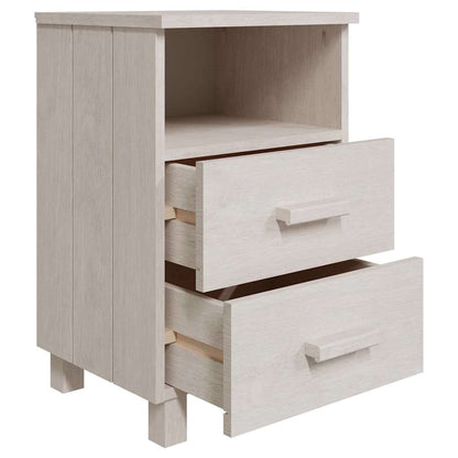 vidaXL Bedside Cabinet | Set of 2 | White | Solid pinewood, MDF | Compact 6