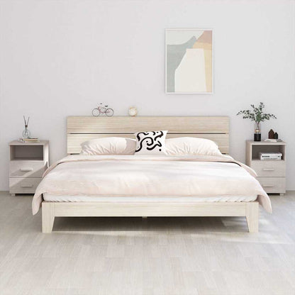 vidaXL Bedside Cabinet | Set of 2 | White | Solid pinewood, MDF | Compact 1
