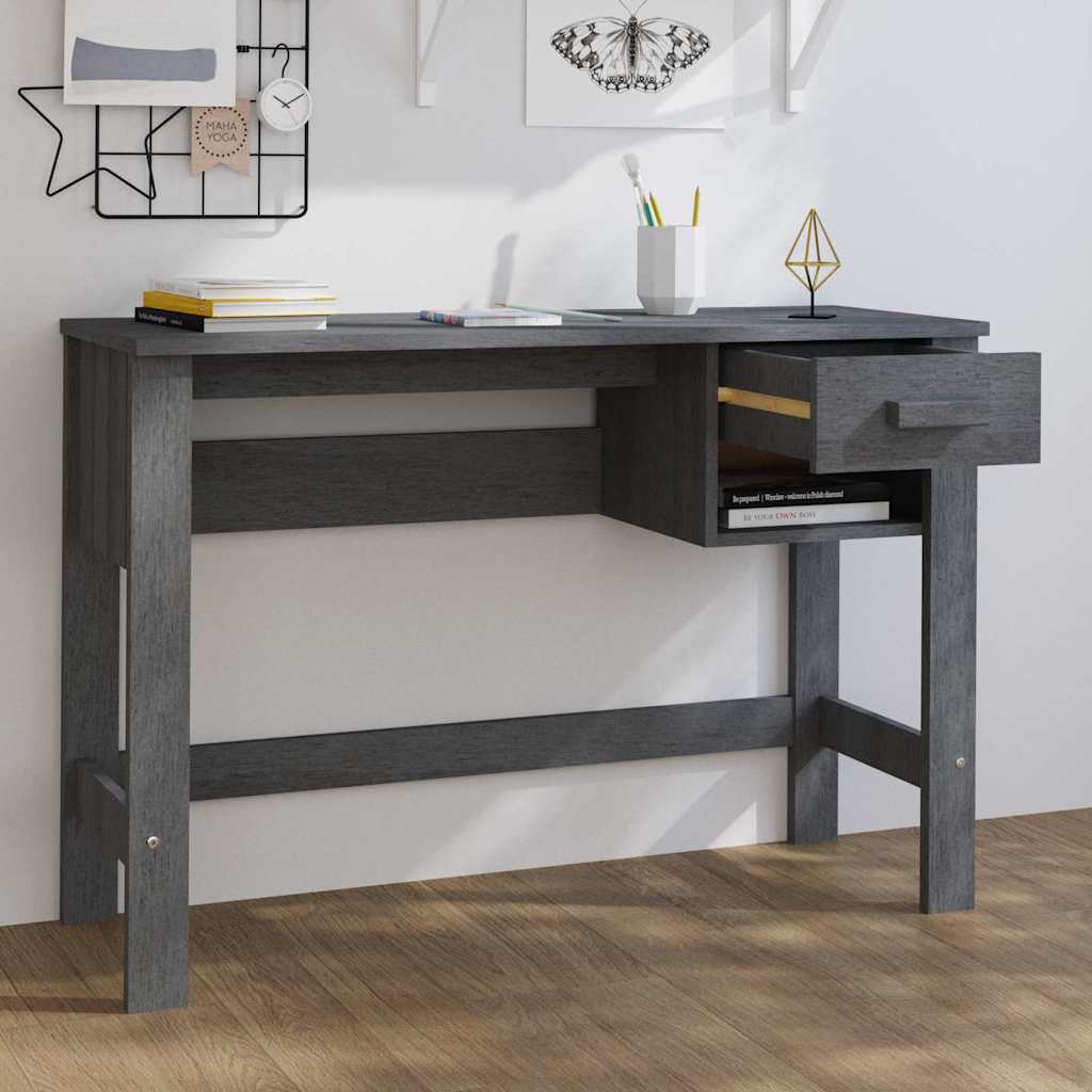 vidaXL Desk | Dark Grey | Solid Pine Wood, MDF | Medium | Desk | Rectangular 3
