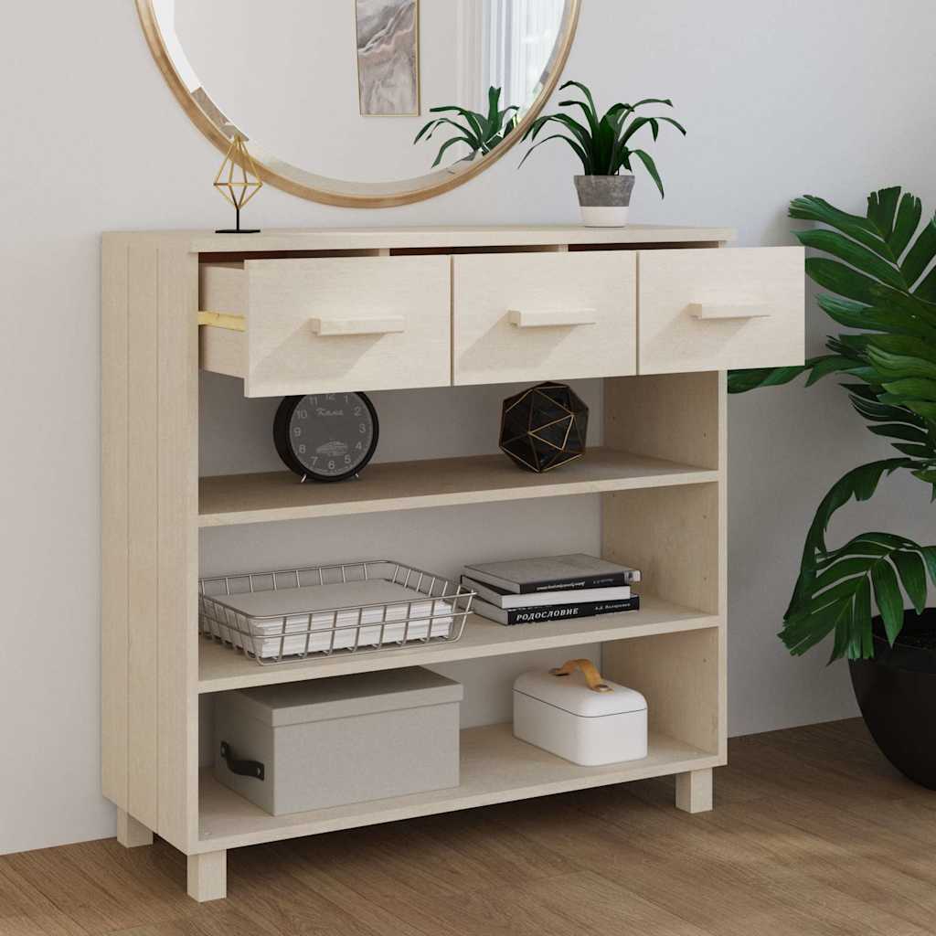 vidaXL Console Table | Honey brown | Solid pine wood, MDF | Medium 3
