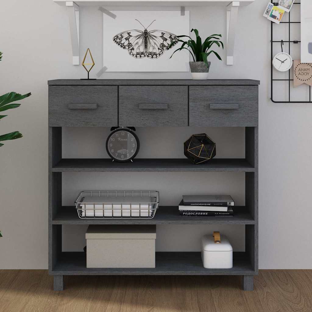 vidaXL Console Table | Dark Grey | Solid Pinewood, MDF | Standard 1