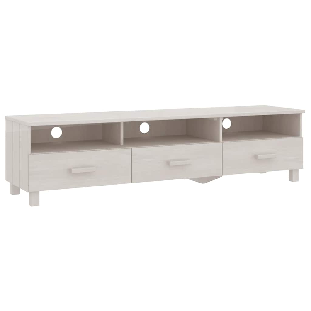 vidaXL TV Cabinet | White | Solid pinewood, MDF | Large | TV Cabinet 2